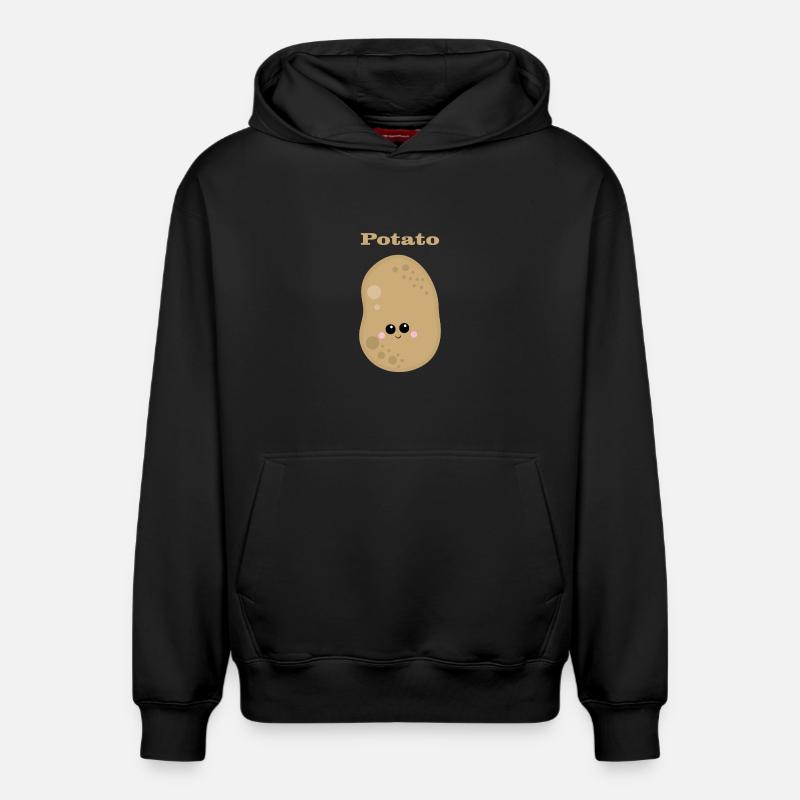 pommes de terre - Sweat à capuche unisexe décontracté en coton biologique – de SPREAD - noir