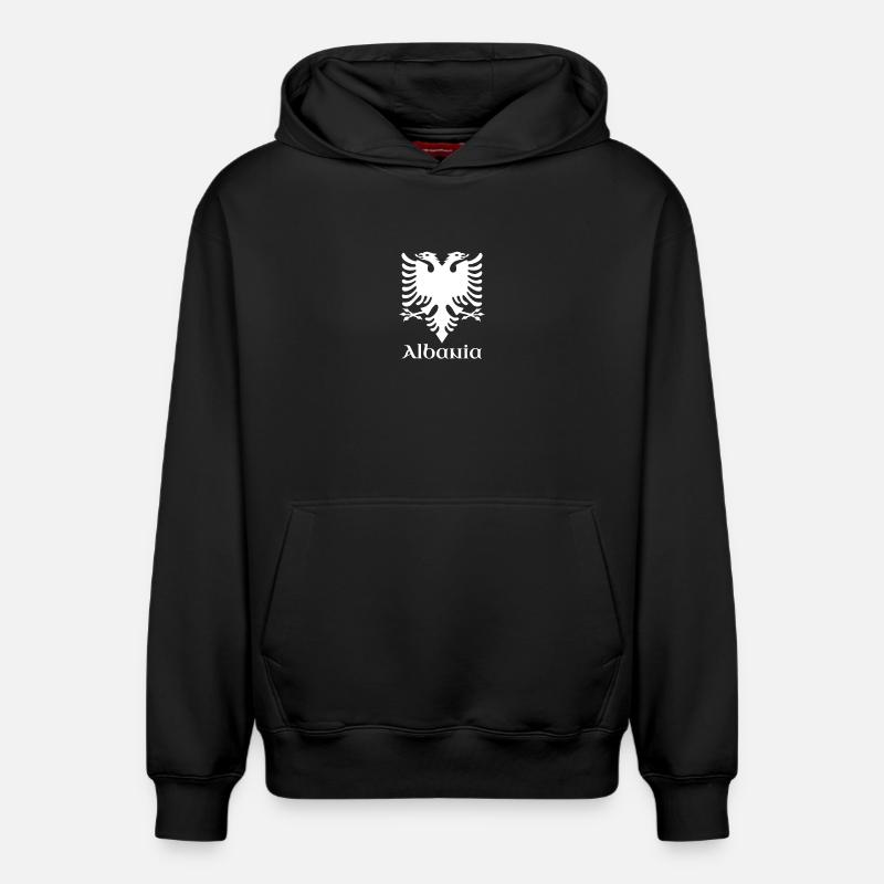Drapeau albanais « albanais » - Sweat à capuche unisexe décontracté en coton biologique – de SPREAD - noir