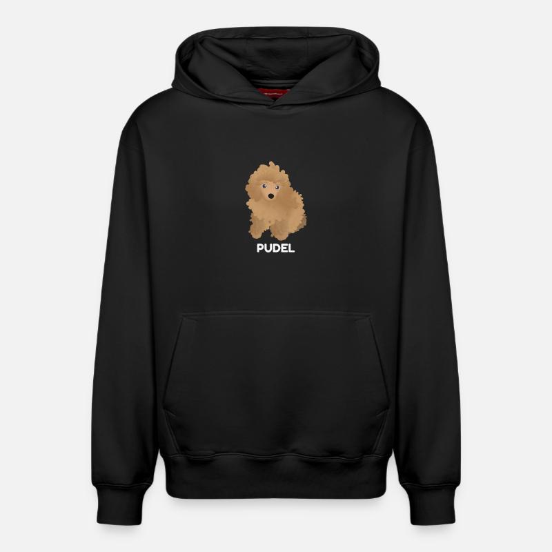 Chiot Caniche - Sweat à capuche unisexe décontracté en coton biologique – de SPREAD - noir