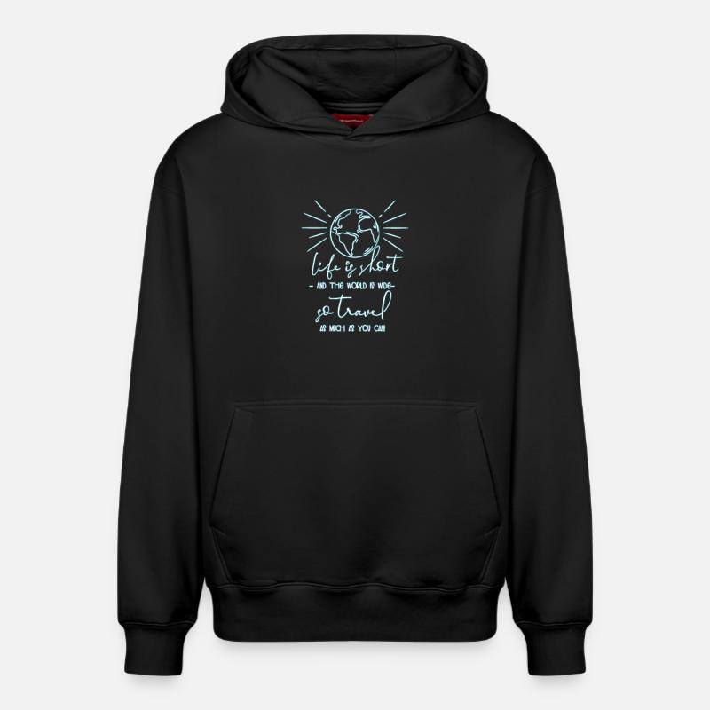 Voyage - Sweat à capuche unisexe décontracté en coton biologique – de SPREAD - noir