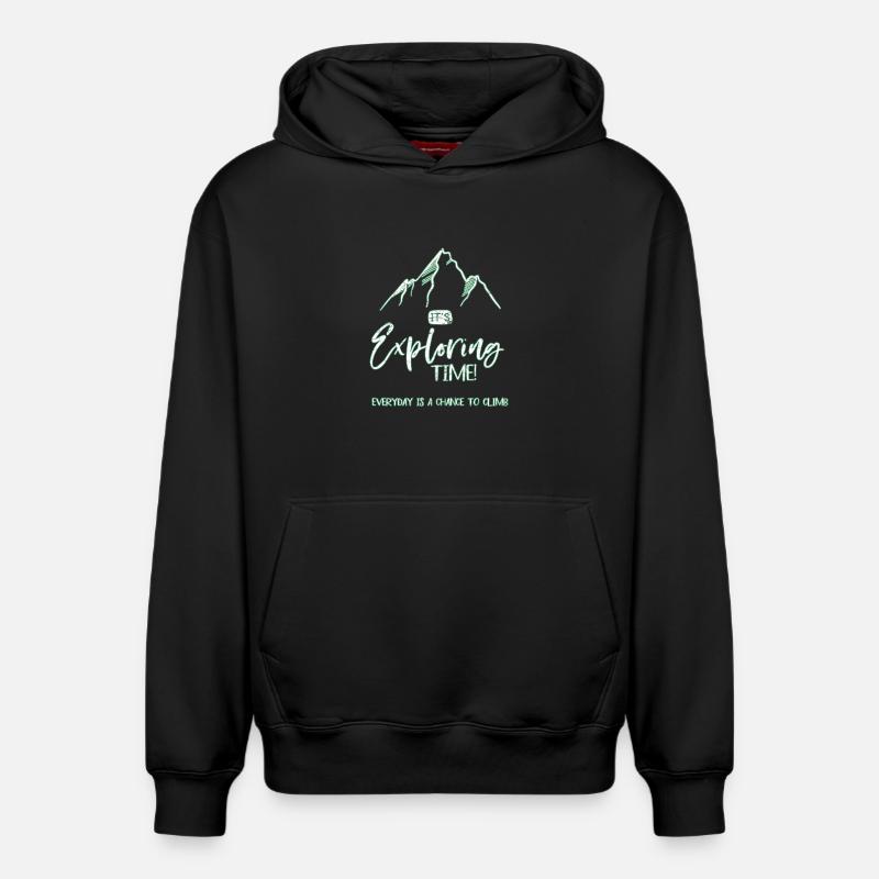 montée - Sweat à capuche unisexe décontracté en coton biologique – de SPREAD - noir