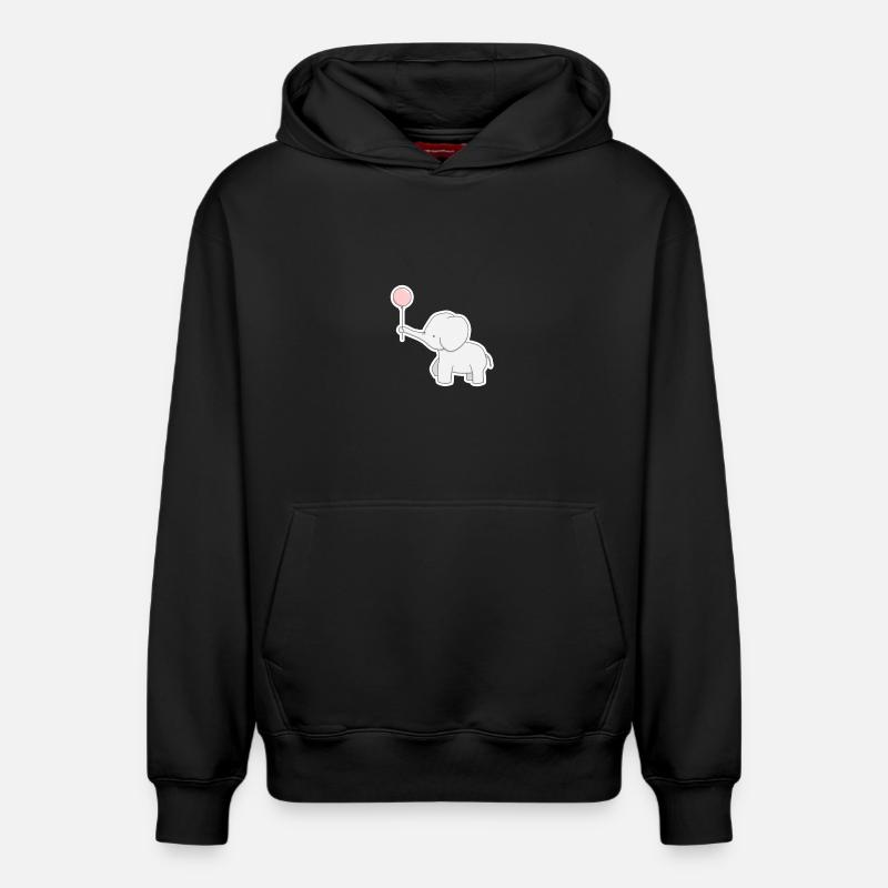éléphant - Sweat à capuche unisexe décontracté en coton biologique – de SPREAD - noir