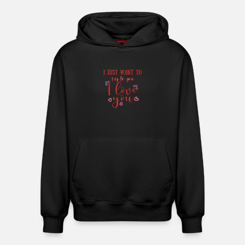 amour - Sweat à capuche unisexe décontracté en coton biologique – de SPREAD - noir