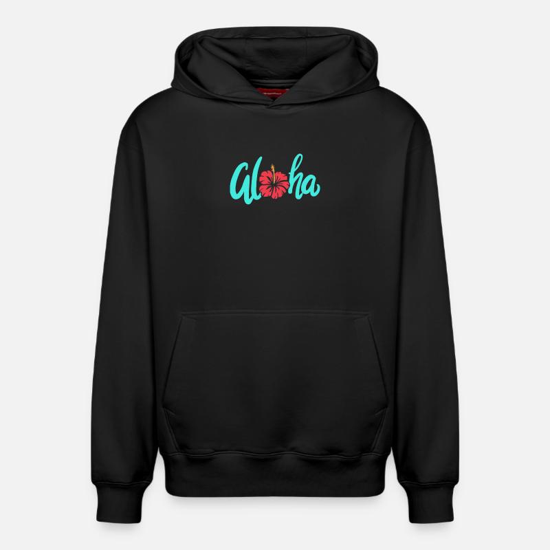 Aloha - Sweat à capuche unisexe décontracté en coton biologique – de SPREAD - noir