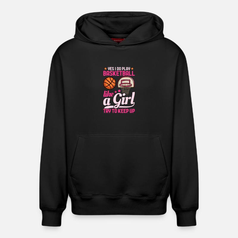 Basket-ball - Sweat à capuche unisexe décontracté en coton biologique – de SPREAD - noir