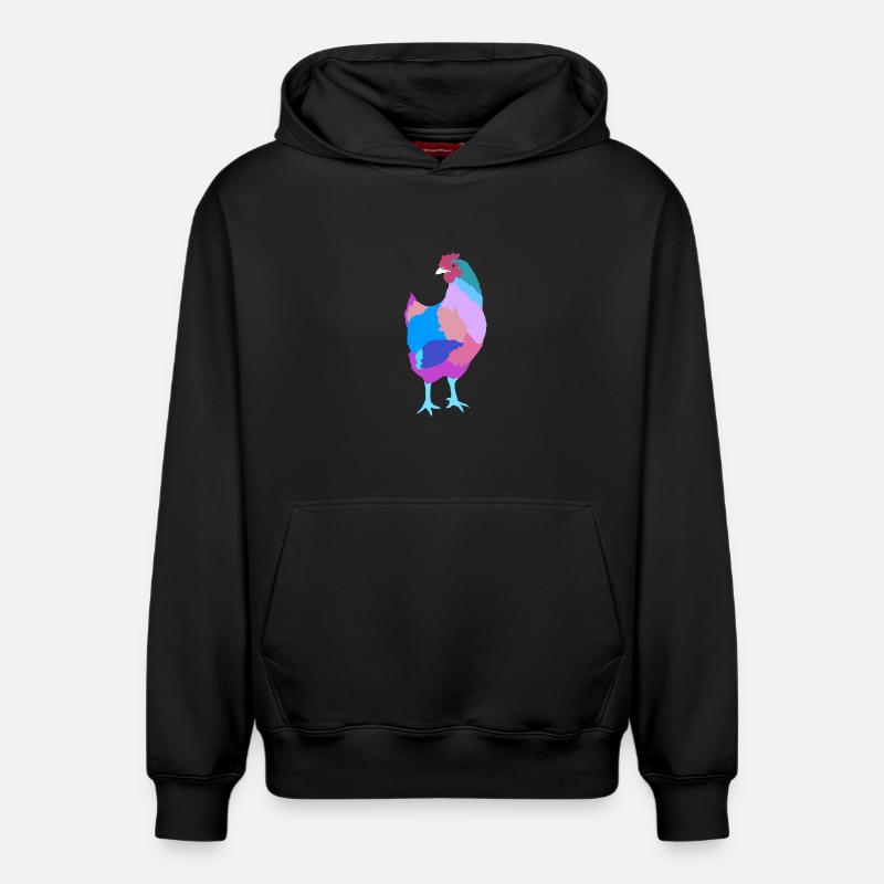 Poule poulet - Sweat à capuche unisexe décontracté en coton biologique – de SPREAD - noir