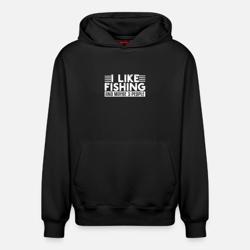 Pêcheurs à la ligne - Sweat à capuche unisexe décontracté en coton biologique – de SPREAD - noir
