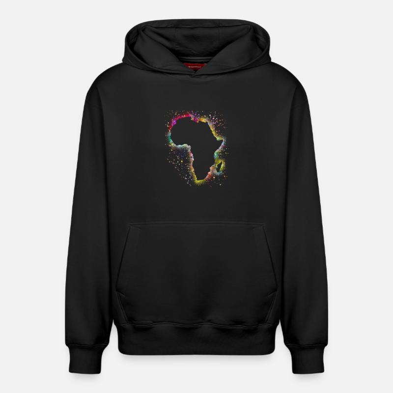 Afrique - Sweat à capuche unisexe décontracté en coton biologique – de SPREAD - noir