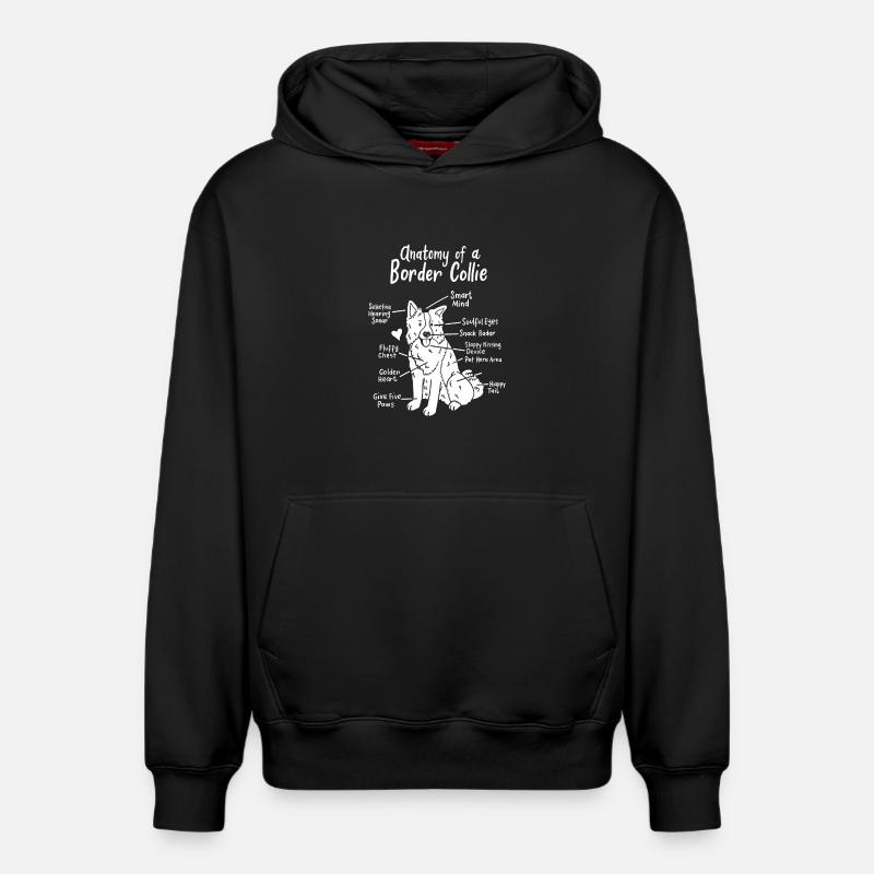 Border Collie - Sweat à capuche unisexe décontracté en coton biologique – de SPREAD - noir