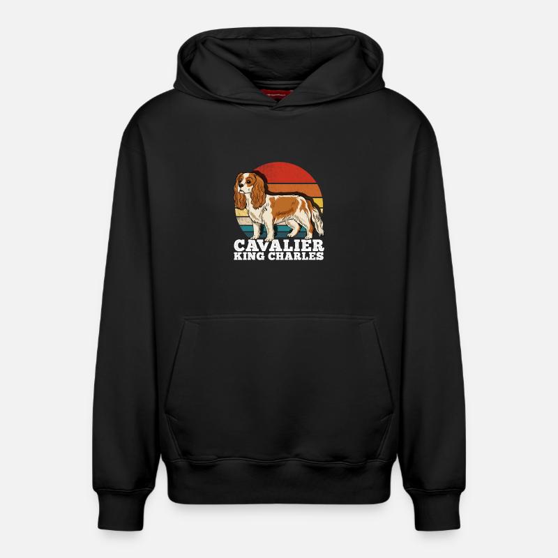 Cavalier King Charles - Sweat à capuche unisexe décontracté en coton biologique – de SPREAD - noir