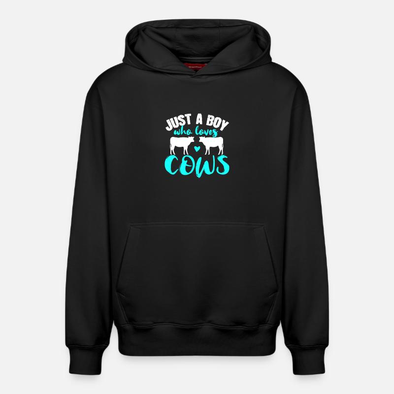 Vaches vaches - Sweat à capuche unisexe décontracté en coton biologique – de SPREAD - noir