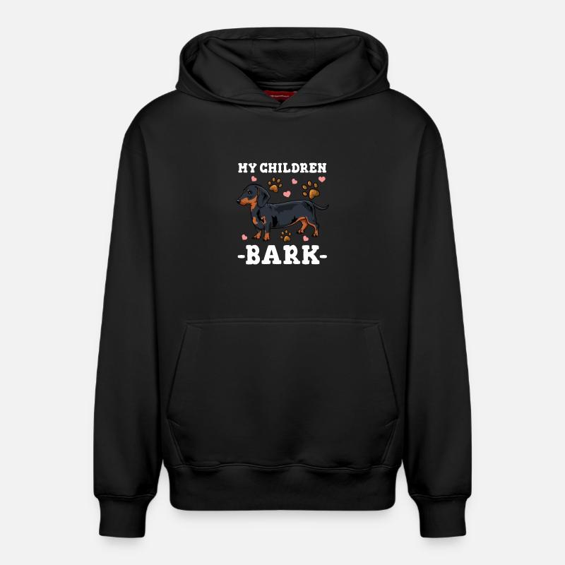 Teckel - Sweat à capuche unisexe décontracté en coton biologique – de SPREAD - noir