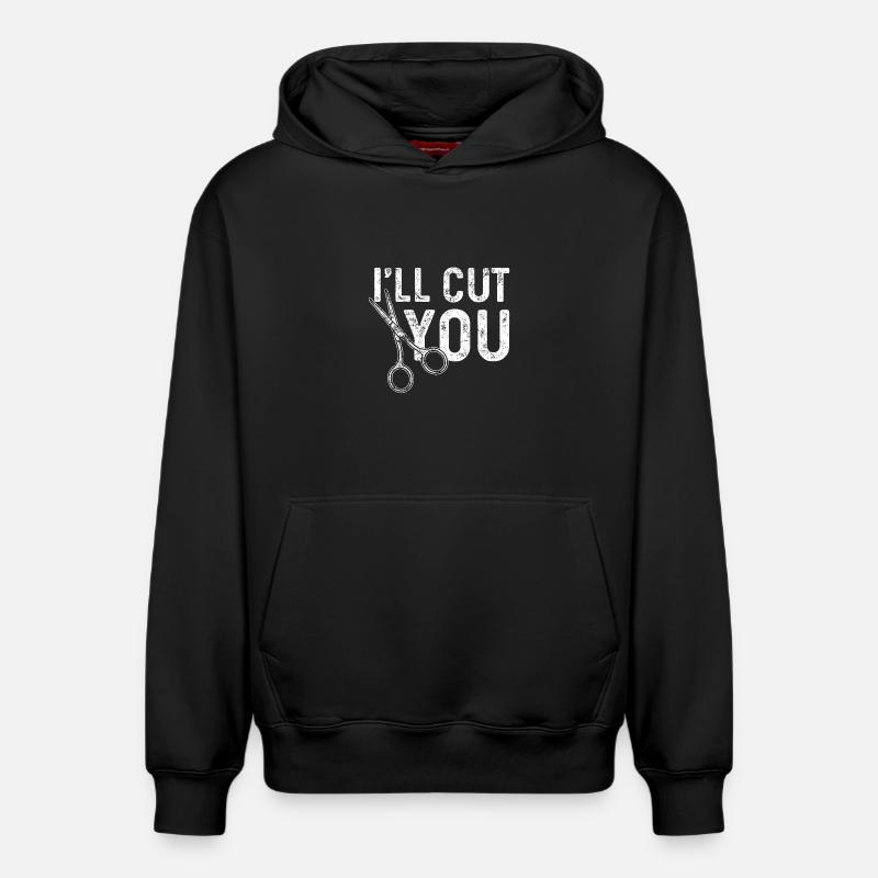 Coiffeur Coiffeurs Ciseaux - Sweat à capuche unisexe décontracté en coton biologique – de SPREAD - noir