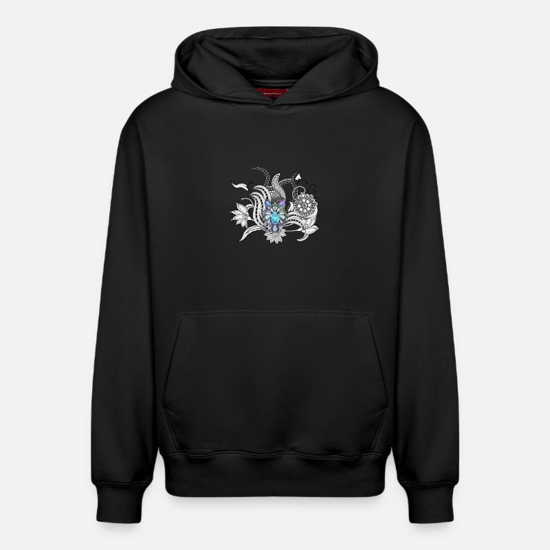 Super loup, lineart - Sweat à capuche unisexe décontracté en coton biologique – de SPREAD - noir
