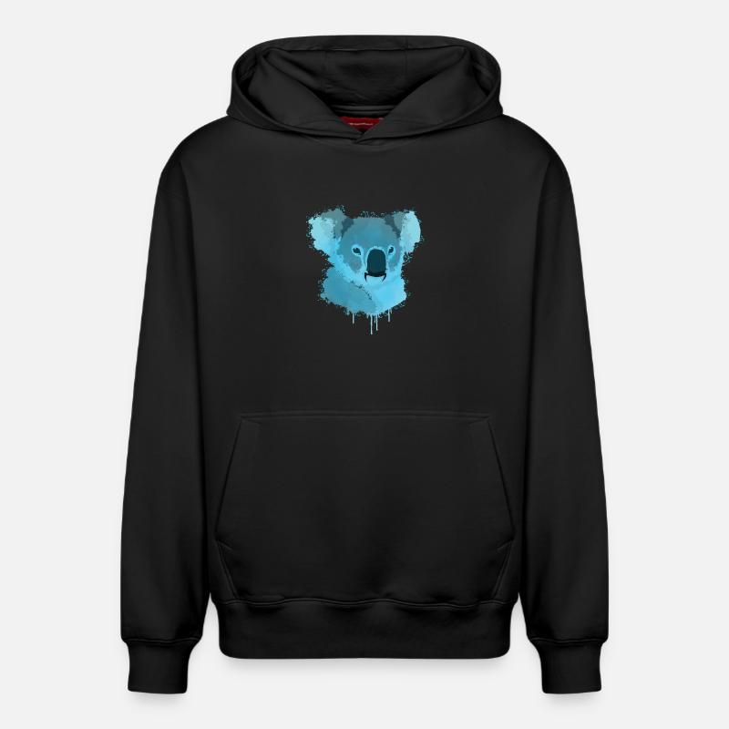 Art koala koala - Sweat à capuche unisexe décontracté en coton biologique – de SPREAD - noir