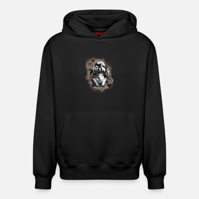 Lapin lapin - Sweat à capuche unisexe décontracté en coton biologique – de SPREAD - noir