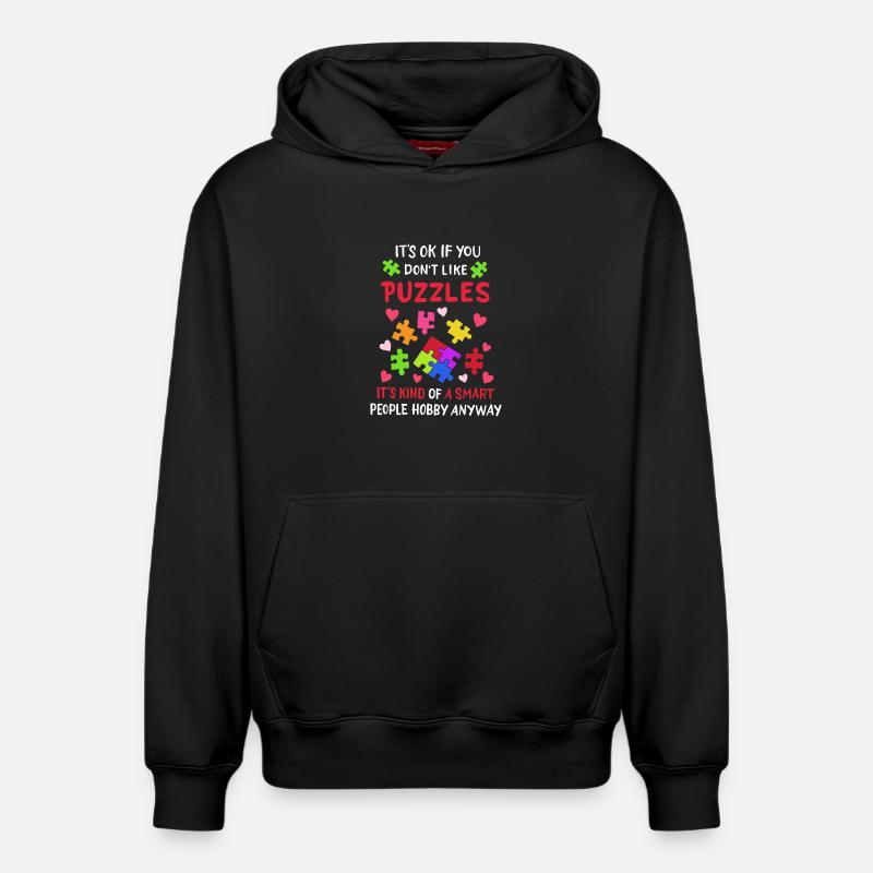 Puzzle Puzzles - Sweat à capuche unisexe décontracté en coton biologique – de SPREAD - noir