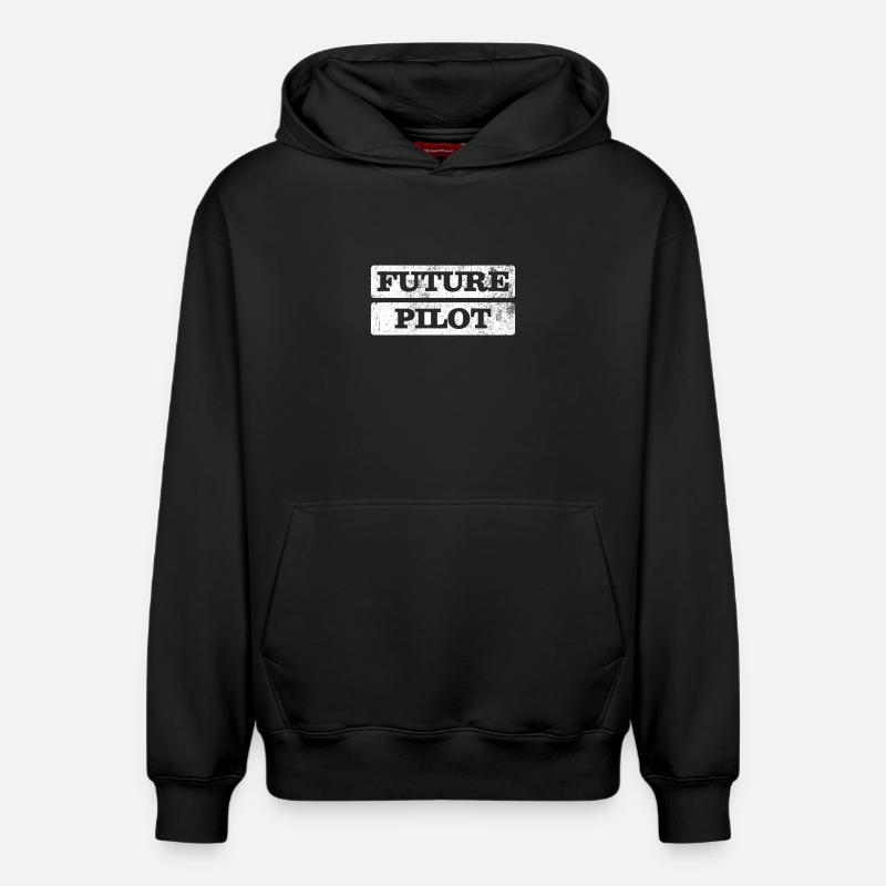 Pilot - Relaxed Unisex Organic Hoodie – von SPREAD - Schwarz
