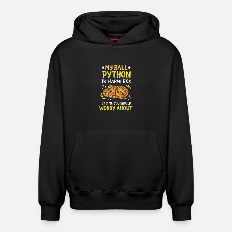 Ball Python - Relaxed Unisex Organic Hoodie – von SPREAD - Schwarz