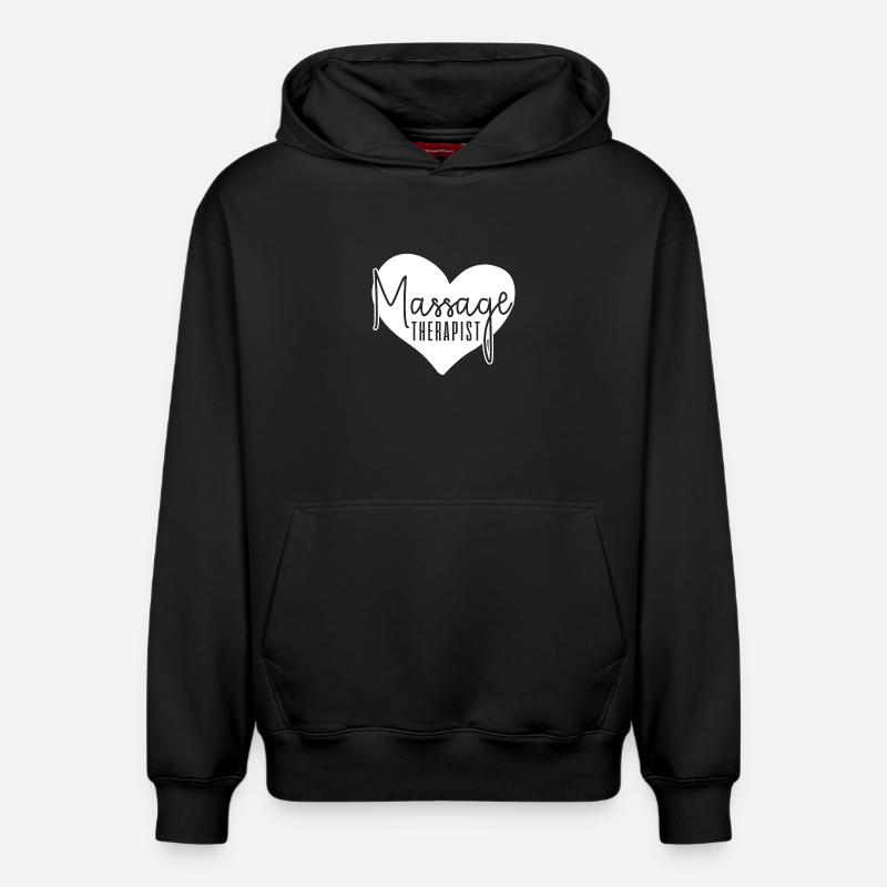 Massagethérapeute massage - Sweat à capuche unisexe décontracté en coton biologique – de SPREAD - noir