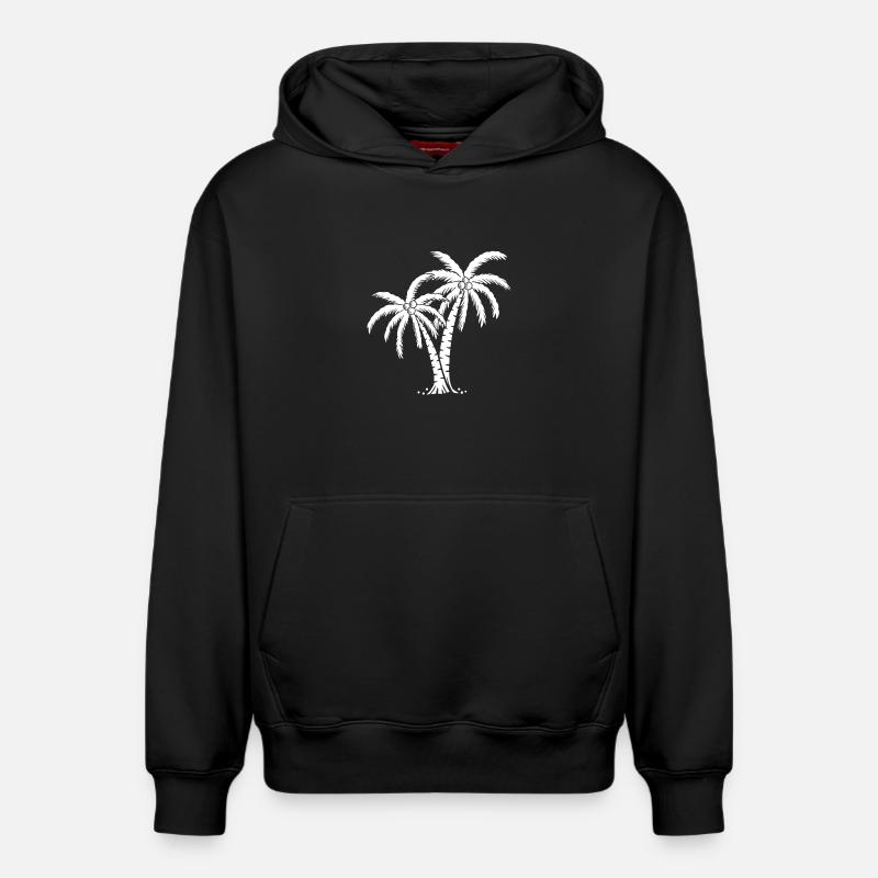 Palmier - Sweat à capuche unisexe décontracté en coton biologique – de SPREAD - noir