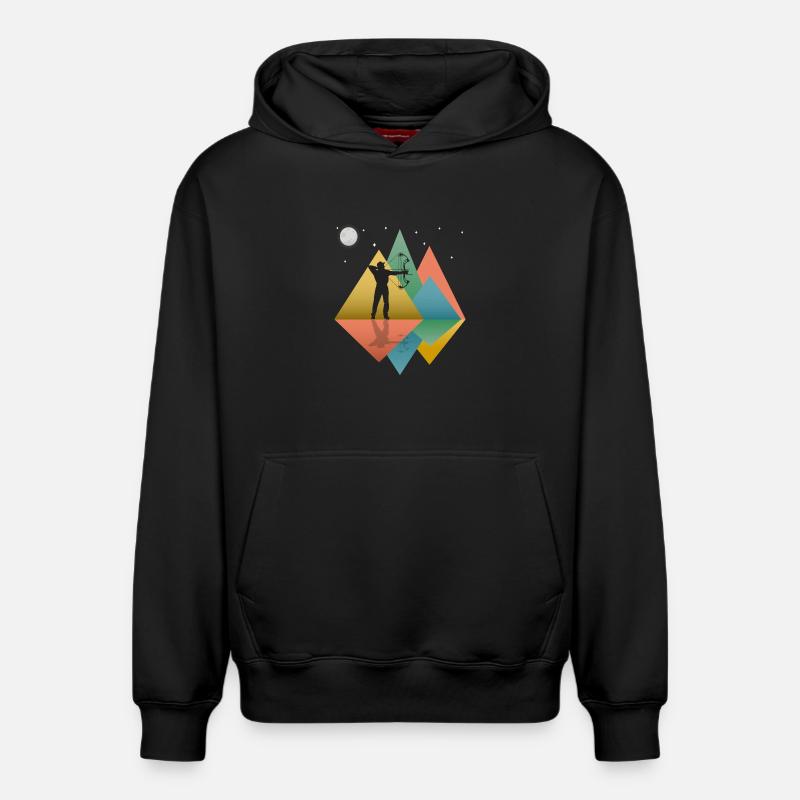 Bogenschießen Herren - Compound Bogen - Relaxed Unisex Organic Hoodie – von SPREAD - Schwarz