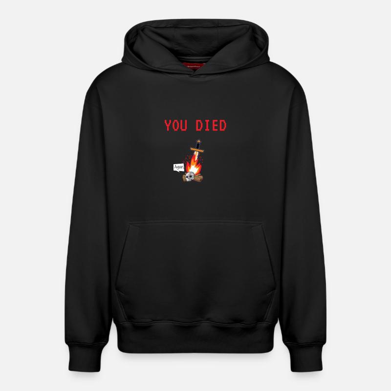 YOU DIED - Sweat à capuche unisexe décontracté en coton biologique – de SPREAD - noir