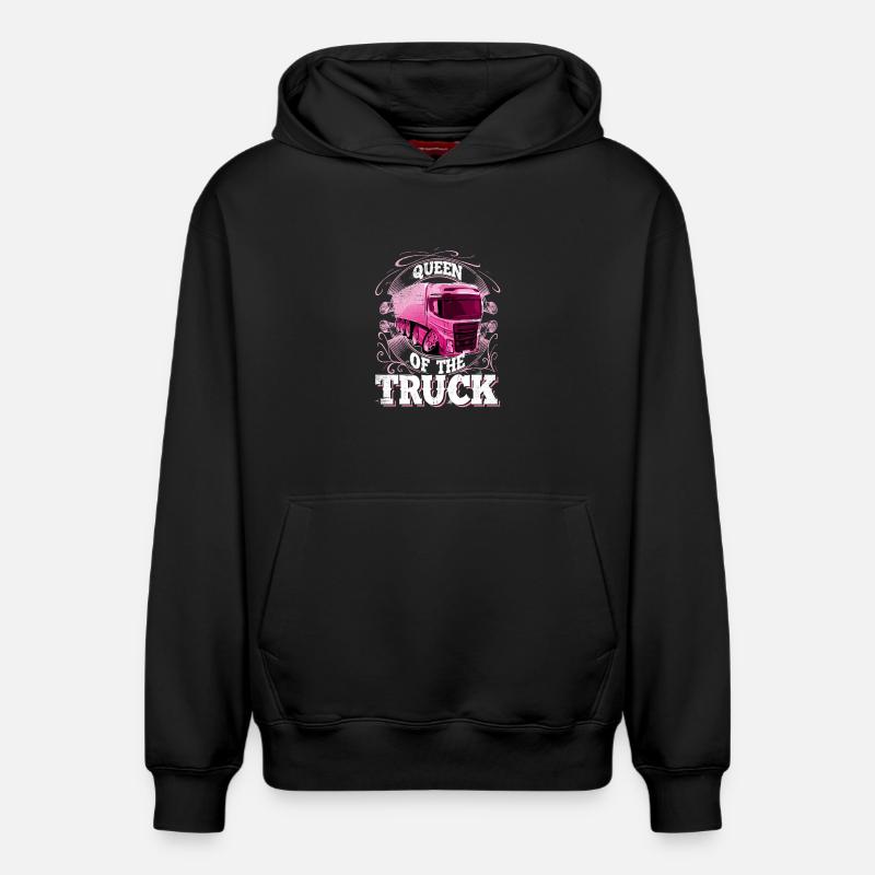 camionneuse - Sweat à capuche unisexe décontracté en coton biologique – de SPREAD - noir