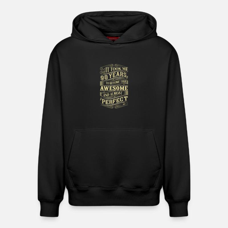 90e anniversaire - Sweat à capuche unisexe décontracté en coton biologique – de SPREAD - noir
