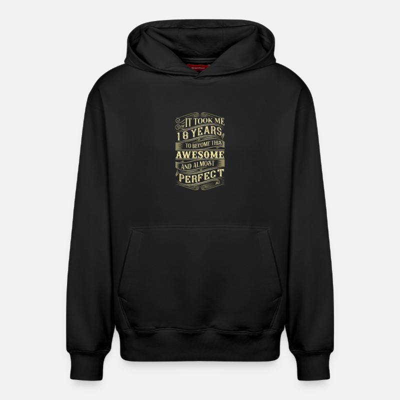 18e anniversaire - Sweat à capuche unisexe décontracté en coton biologique – de SPREAD - noir