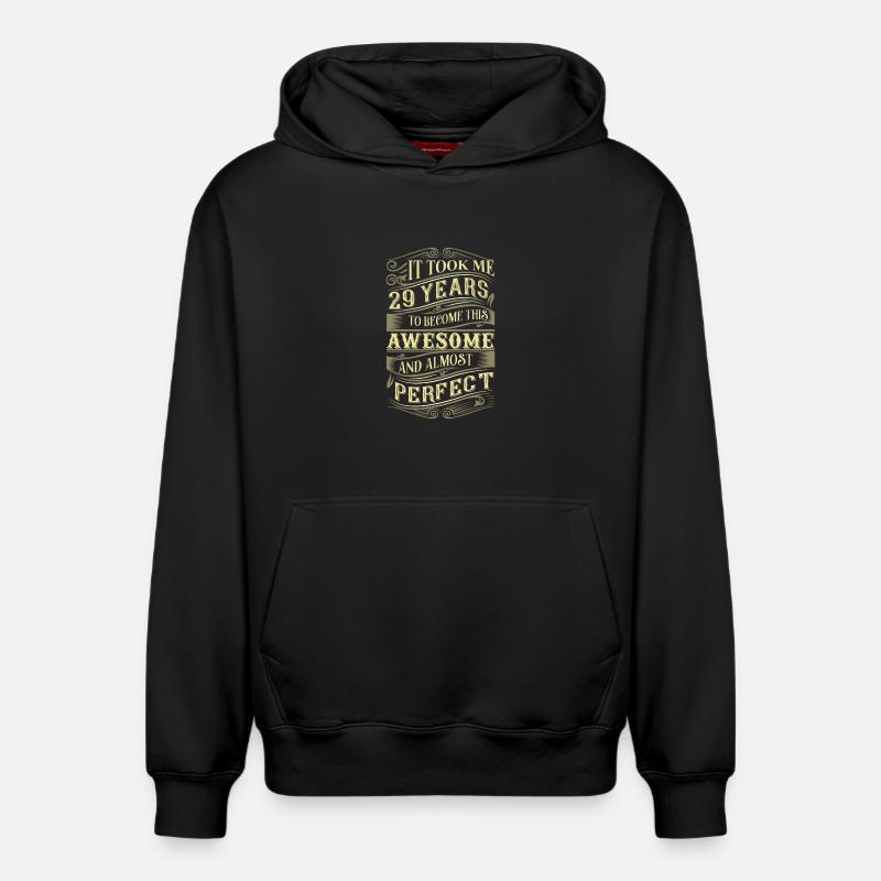 29 ans - Sweat à capuche unisexe décontracté en coton biologique – de SPREAD - noir