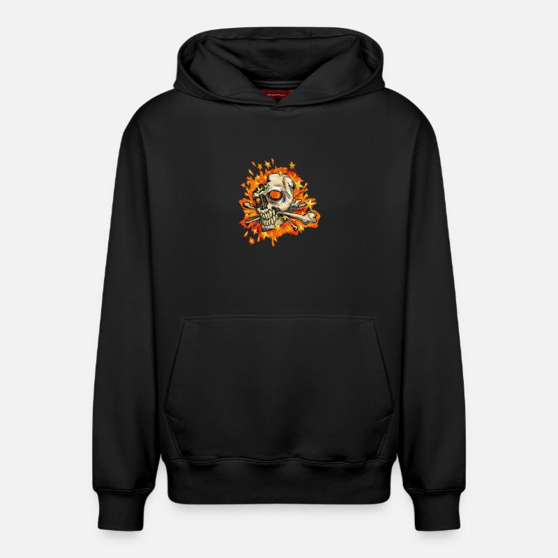exploding skull - Relaxed Unisex Organic Hoodie – von SPREAD - Schwarz