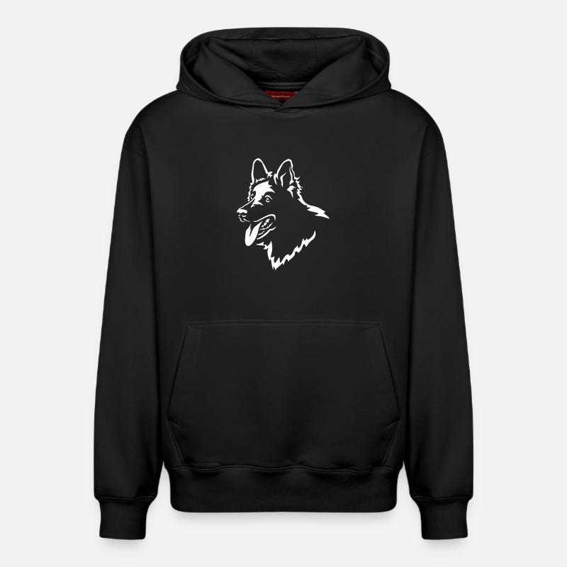 Schweizer Schäferhund Kopf - Relaxed Unisex Organic Hoodie – von SPREAD - Schwarz