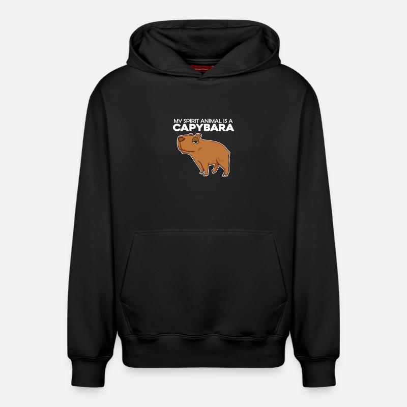 Capybara Wasserschwein - Sweat à capuche unisexe décontracté en coton biologique – de SPREAD - noir