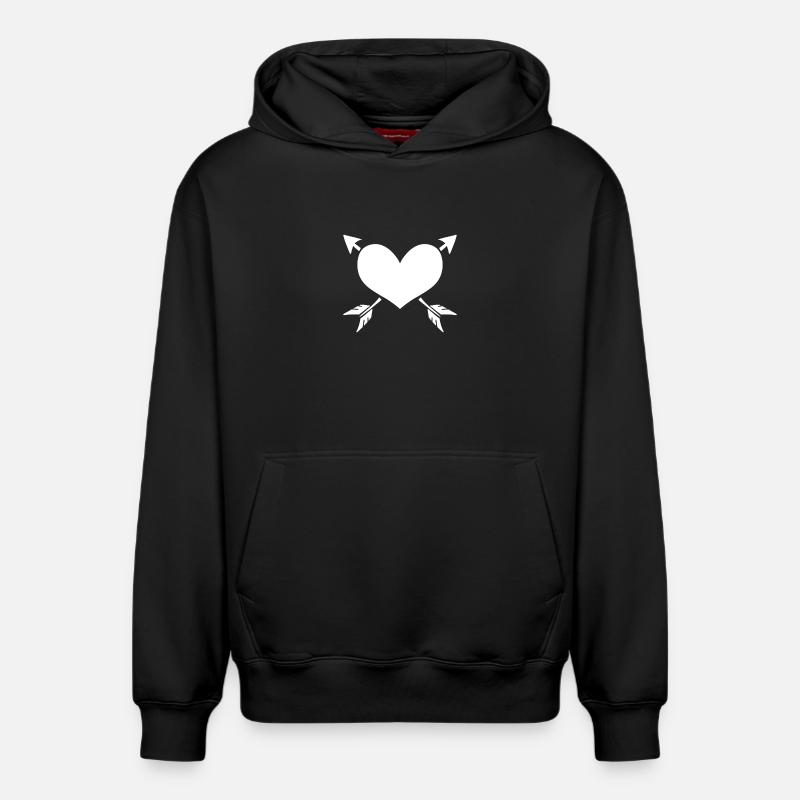 Flèche de cœur - Sweat à capuche unisexe décontracté en coton biologique – de SPREAD - noir