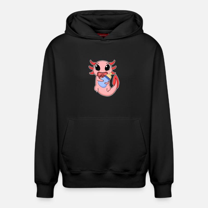 Bébé Axolotl - Sweat à capuche unisexe décontracté en coton biologique – de SPREAD - noir