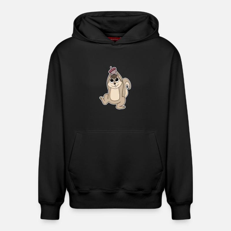 Eichhörnchen - Relaxed Unisex Organic Hoodie – von SPREAD - Schwarz