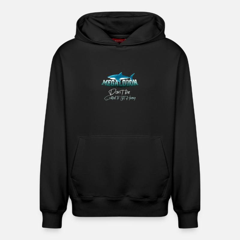 Megalodon Hunter - Requin Megalodon - Sweat à capuche unisexe décontracté en coton biologique – de SPREAD - noir