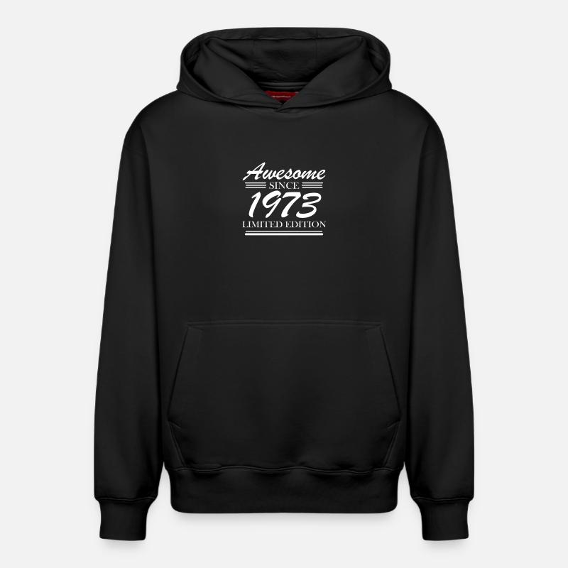 1973 - Sweat à capuche unisexe décontracté en coton biologique – de SPREAD - noir