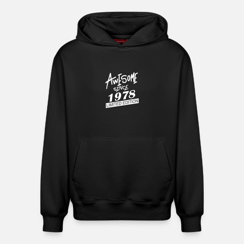 1978 - Sweat à capuche unisexe décontracté en coton biologique – de SPREAD - noir