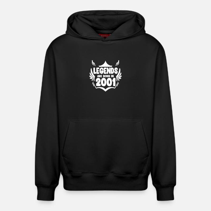 2001 - Né en 2001 - Sweat à capuche unisexe décontracté en coton biologique – de SPREAD - noir
