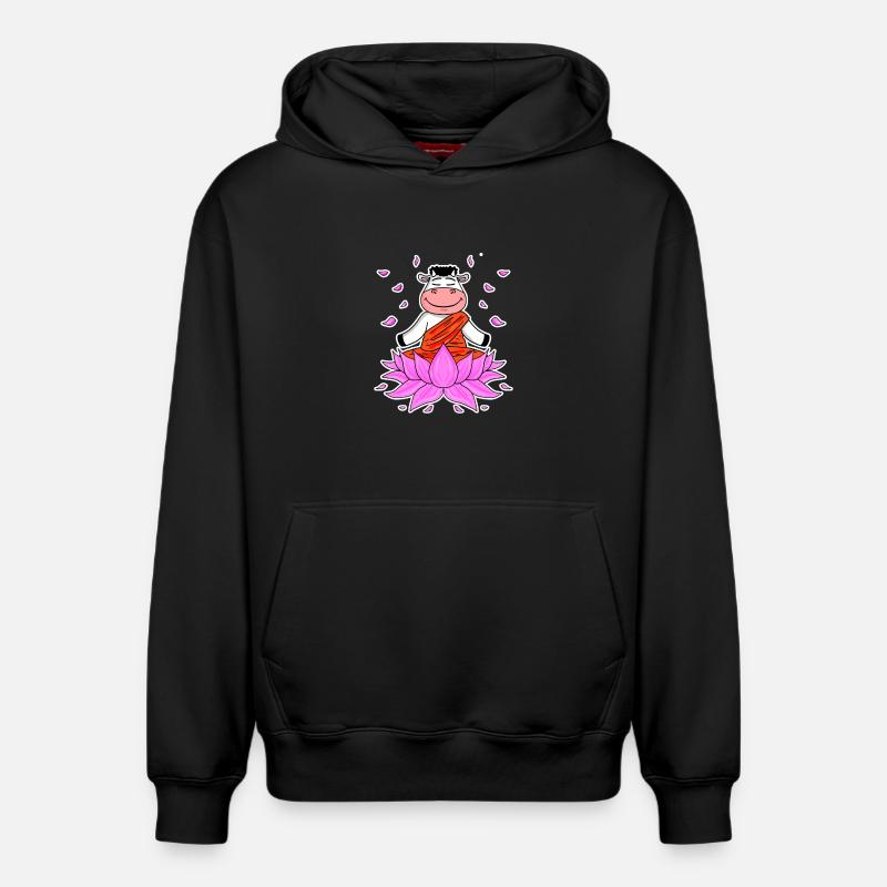 Vache Yoga - Sweat à capuche unisexe décontracté en coton biologique – de SPREAD - noir