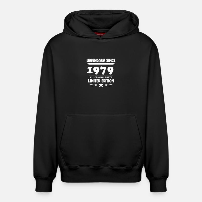 1979 - Sweat à capuche unisexe décontracté en coton biologique – de SPREAD - noir