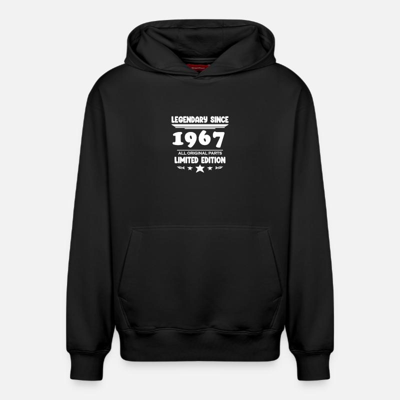 Année de construction 1967 - Sweat à capuche unisexe décontracté en coton biologique – de SPREAD - noir