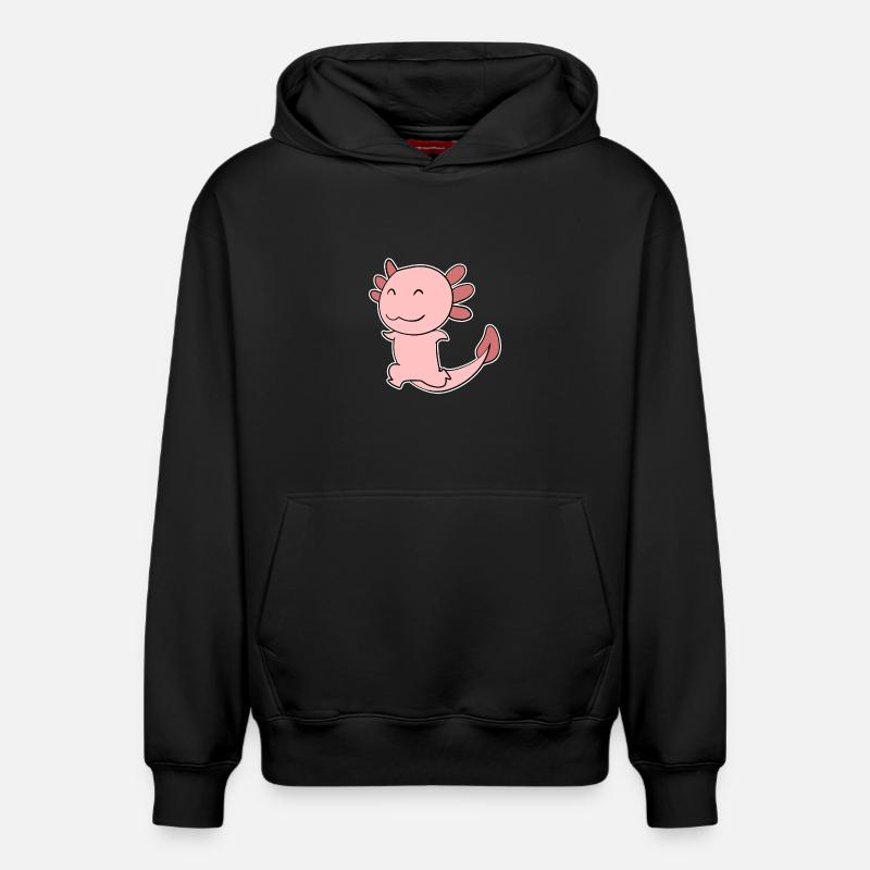 Motif Axolotl - Sweat à capuche unisexe décontracté en coton biologique – de SPREAD - noir