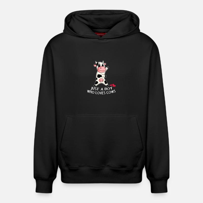 Amour de vache - Sweat à capuche unisexe décontracté en coton biologique – de SPREAD - noir