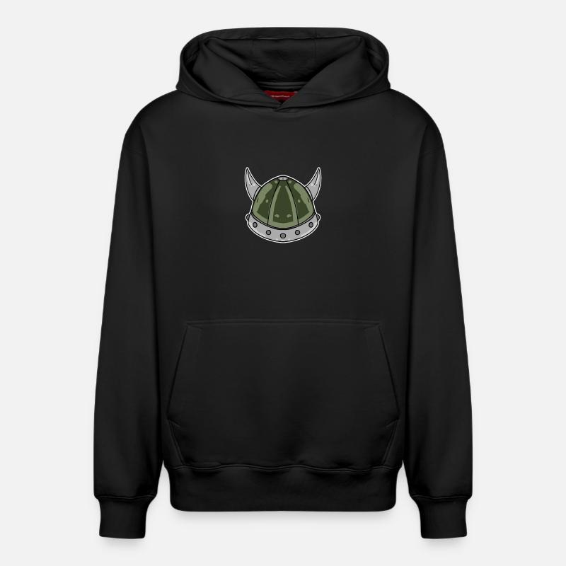Casque Viking - Sweat à capuche unisexe décontracté en coton biologique – de SPREAD - noir