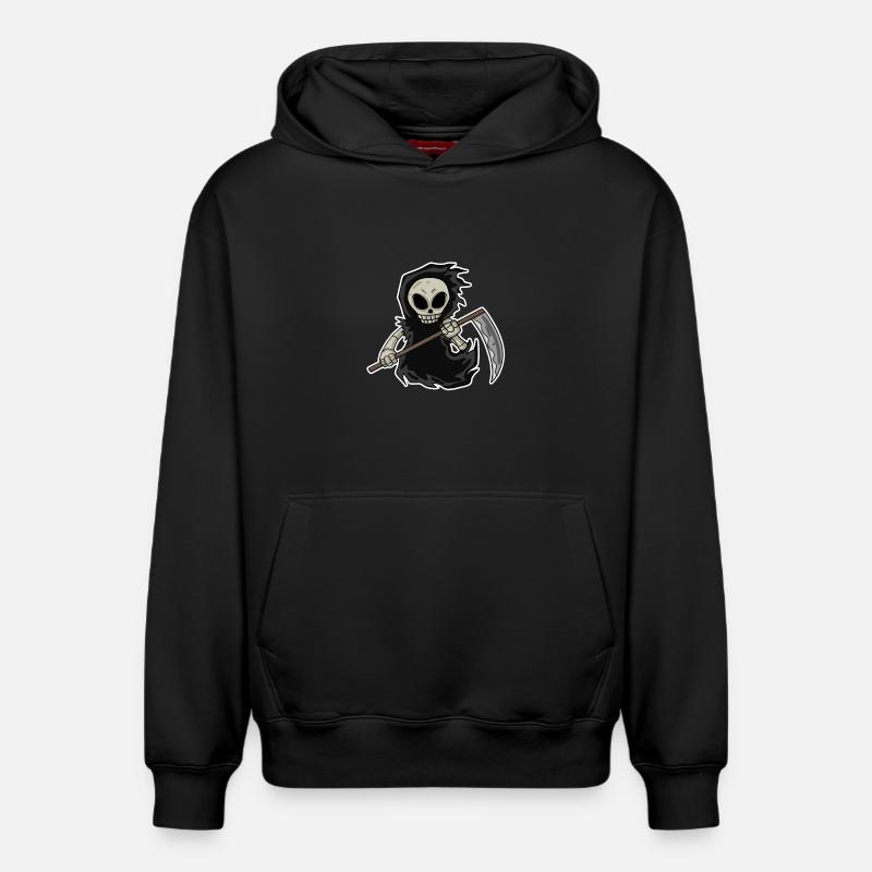 Faucheuse avec faux - Sweat à capuche unisexe décontracté en coton biologique – de SPREAD - noir