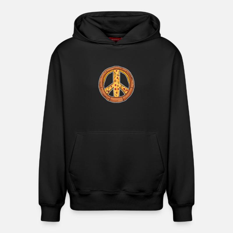 Peace Pizza Frieden - Sweat à capuche unisexe décontracté en coton biologique – de SPREAD - noir