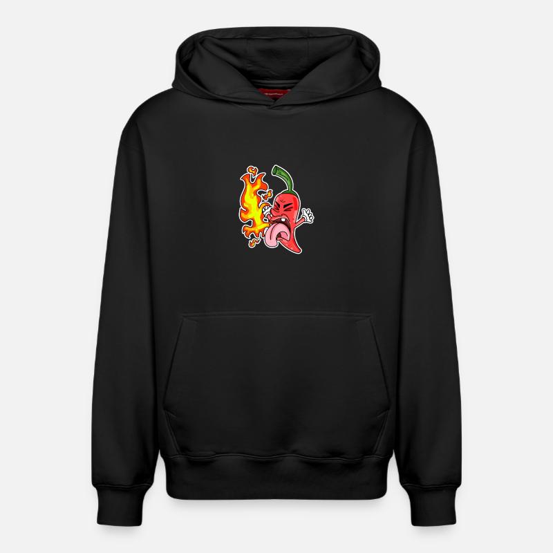 Piment - piments forts - Sweat à capuche unisexe décontracté en coton biologique – de SPREAD - noir